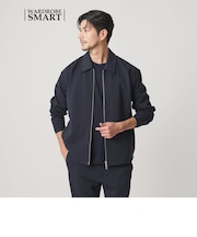 【WEB限定 WARDROBE SMART】ダブルニット ハリントン ジャケット/セットアップ対応 【抗菌・防臭】