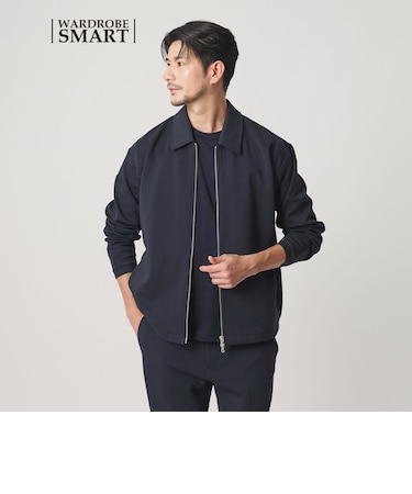【WEB限定 WARDROBE SMART】ダブルニット ハリントン ジャケット/セットアップ対応 【抗菌・防臭】