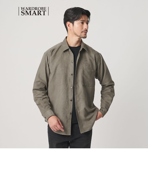 【WEB限定 WARDROBE SMART】スエードライク シャツ