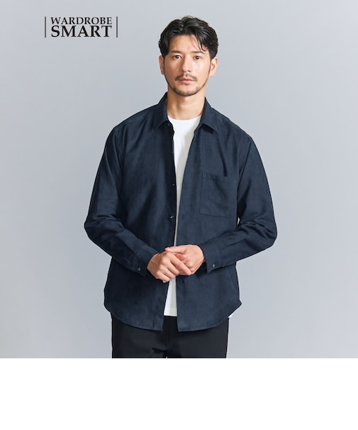 【WEB限定 WARDROBE SMART】スエードライク シャツ