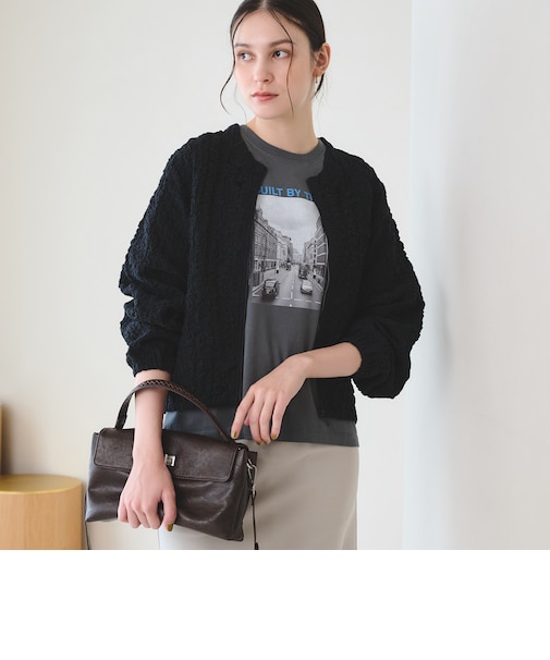 【WEB限定】シャーリング ジップ シャツ
