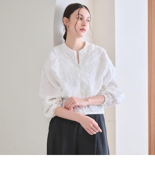 WEB限定】シャーリング ジップ シャツ｜ビューティー＆ユース