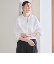 【WEB限定】シャーリング ジップ シャツ