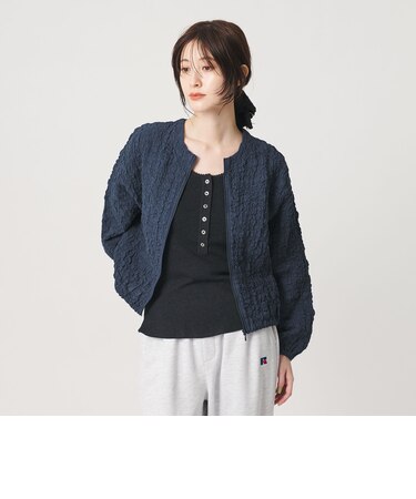 【WEB限定】シャーリング ジップ シャツ
