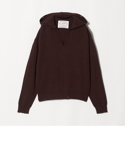【別注】<LOGAN knitting mills>Vネック ニット フーディ