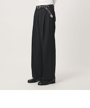 ウールミックス ツイル 2タック ワイド ストレート スラックス