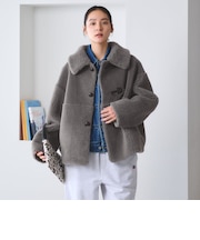【WEB限定】ボア×フェイクムートン ループボタンジャケット 2WAY