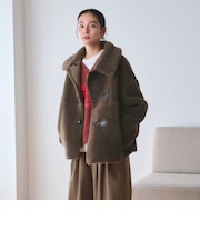 【WEB限定】ボア×フェイクムートン ループボタンジャケット 2WAY