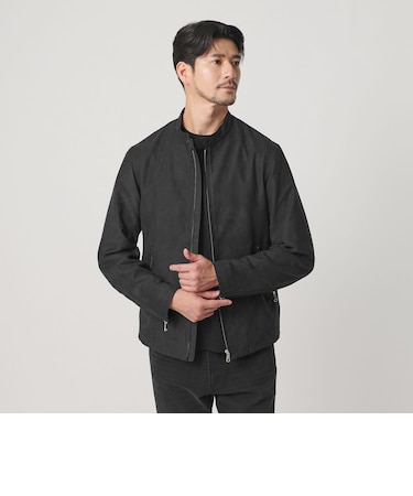 【WEB限定 WARDROBE SMART】スエードライク シングル ライダースジャケット