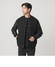 【WEB限定 WARDROBE SMART】ブラックメルトン レザーライク スタジャン