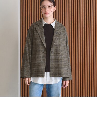 【WEB限定 Wardrobe DAILY MINIMAL】テーラード チェック ジャケット