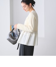 【WEB限定 Wardrobe DAILY MINIMAL】レイヤードフレアニットプルオーバー ウォッシャブル