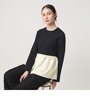 【WEB限定 Wardrobe DAILY MINIMAL】レイヤードフレアニットプルオーバー ウォッシャブル