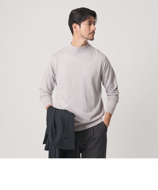 【WEB限定 WARDROBE SMART】マシーンウォッシャブル ウールミックス ジャケット クルーネック ニット