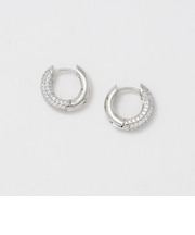 ガラス メタル ミニ フープピアス