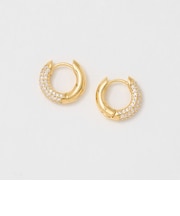 ガラス メタル ミニ フープピアス