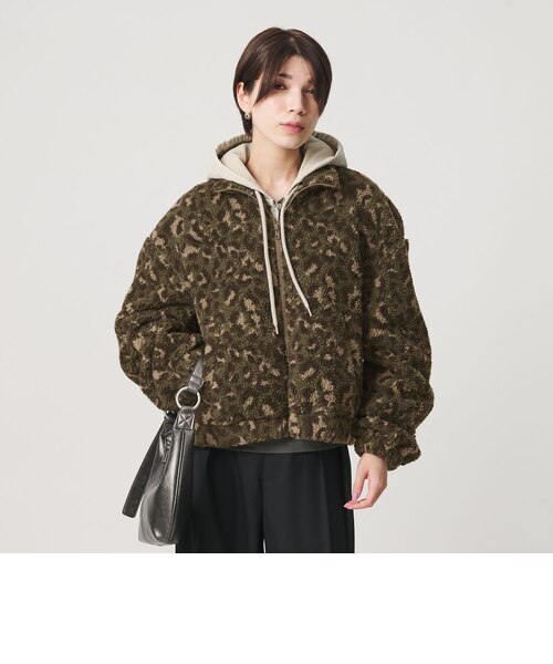 UNITED ARROWS ツートーン ジャガード ブルゾン ジャケット2025 ジャガード スタンドカラー ボアブルゾン｜ビューティー＆ユース