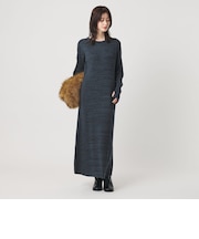 【WEB限定 Wardrobe DAILY MINIMAL】リブニット フレアワンピース