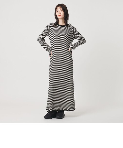 【WEB限定 Wardrobe DAILY MINIMAL】リブニット フレアワンピース
