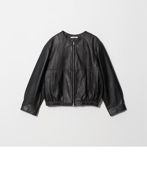 【BEAUTY&YOUTH】シープレザー ジップ ブルゾン シープレザー ノーカラージップブルゾン｜ビューティー＆ユース