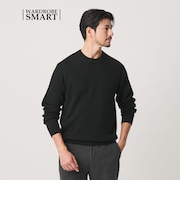 【WEB限定 WARDROBE SMART】マシーンウォッシャブル ウールミックス アゼ クルーネック