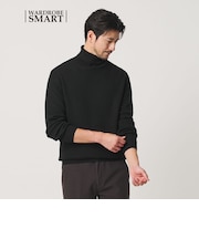 【WEB限定 WARDROBE SMART】マシーンウォッシャブル ウールミックス アゼ タートルネック