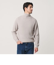 【WEB限定 WARDROBE SMART】マシーンウォッシャブル ウールミックス アゼ タートルネック