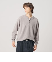 ミンク フィニッシュ ウール ヘンリーネック ニット