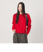 フォックスカシミヤブレンド クルーネックカーディガン