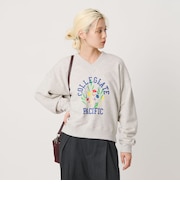 【別注】＜Collegiate Pacific＞プリント Vネック スウェットプルオーバー