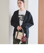 【WEB限定 Wardrobe DAILY MINIMAL】ブークレ Vネック ニットカーディガン