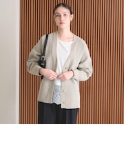 【WEB限定 Wardrobe DAILY MINIMAL】ブークレ Vネック ニットカーディガン
