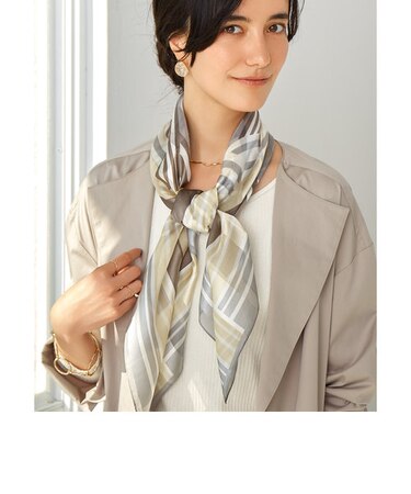 FM ストライプ シルクスカーフ