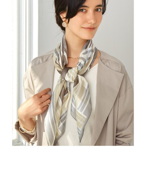 FM ストライプ シルクスカーフ