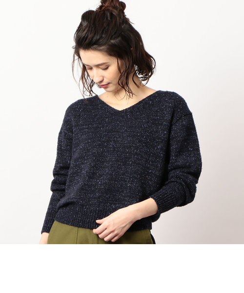 NFC ラメMIXカラー Vネック ニット｜グリーンレーベル