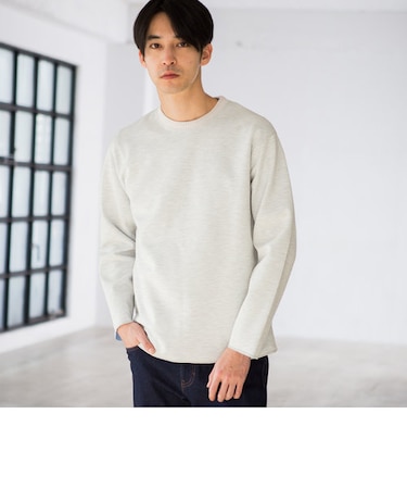 CM ダブルフェイス リブ クルーネック カットソー