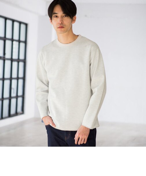 CM ダブルフェイス リブ クルーネック カットソー