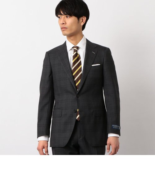 【美品】グアベロ green label relaxing グレンプレイドスーツ グアベロ] GUABELLO グレンチェック 2ボタン SG NT HP- ジャケット