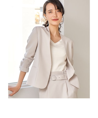 [手洗い可能/レックスツイル] ◆D ノーラペルジャケット