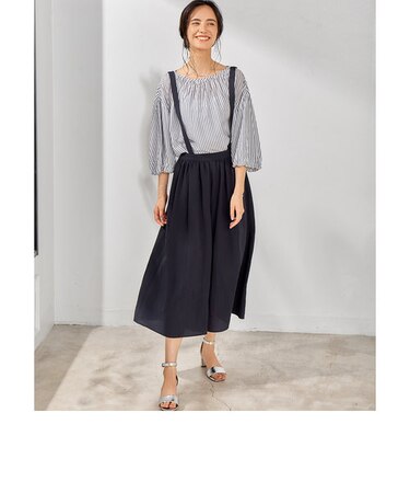 NFC サスペンダーツキ ギャザーガウチョパンツ