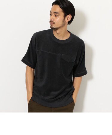 SC スラブパイル フラップポケット クルーネック トップス