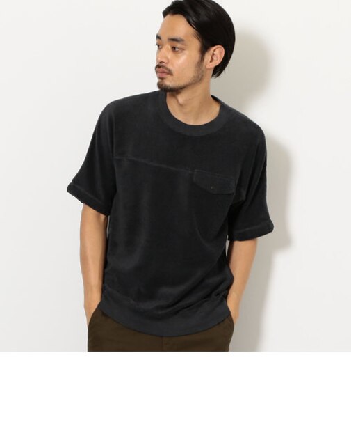 SC スラブパイル フラップポケット クルーネック トップス