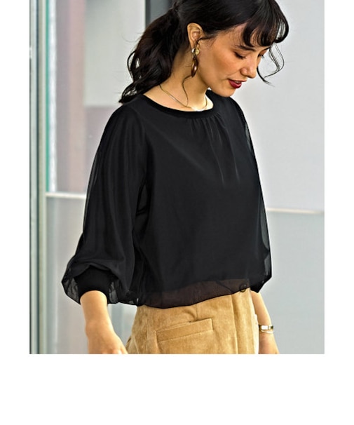 [手洗い可能] FM チュール カサネ ニット プルオーバー