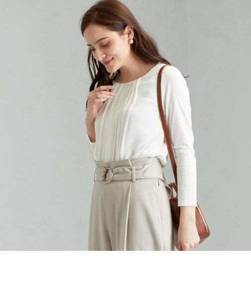 D キラキラ ツイル ランダム プリーツ カットソー