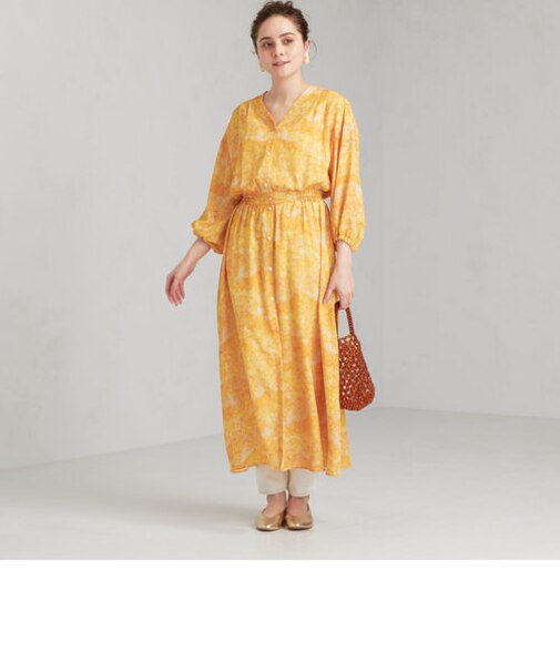 CFC フローティング プリント ロング ワンピース