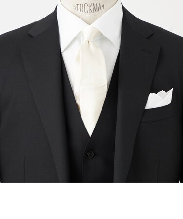 シルク 8.0cm フォーマル サテン ソリッド ネクタイ