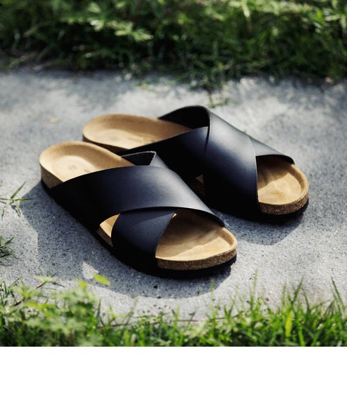 別注 [ センシーロ ] SENCILLO × GLR クロス サンダル｜グリーン