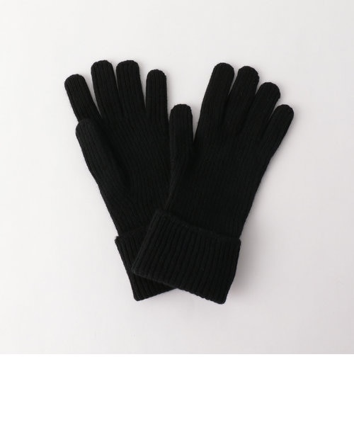新品　ジョンストンズ　カシミヤニットリブグローブ　BLACK JOHNSTONS（ジョンストンズ）＞カシミヤニットリブグローブ