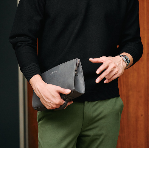 レザーライク サフィアーノ クラッチ バッグ｜グリーンレーベル