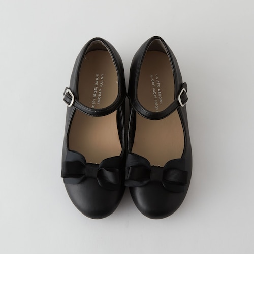 ストラップ リボン フラットシューズ 16.5-23cm｜グリーンレーベル